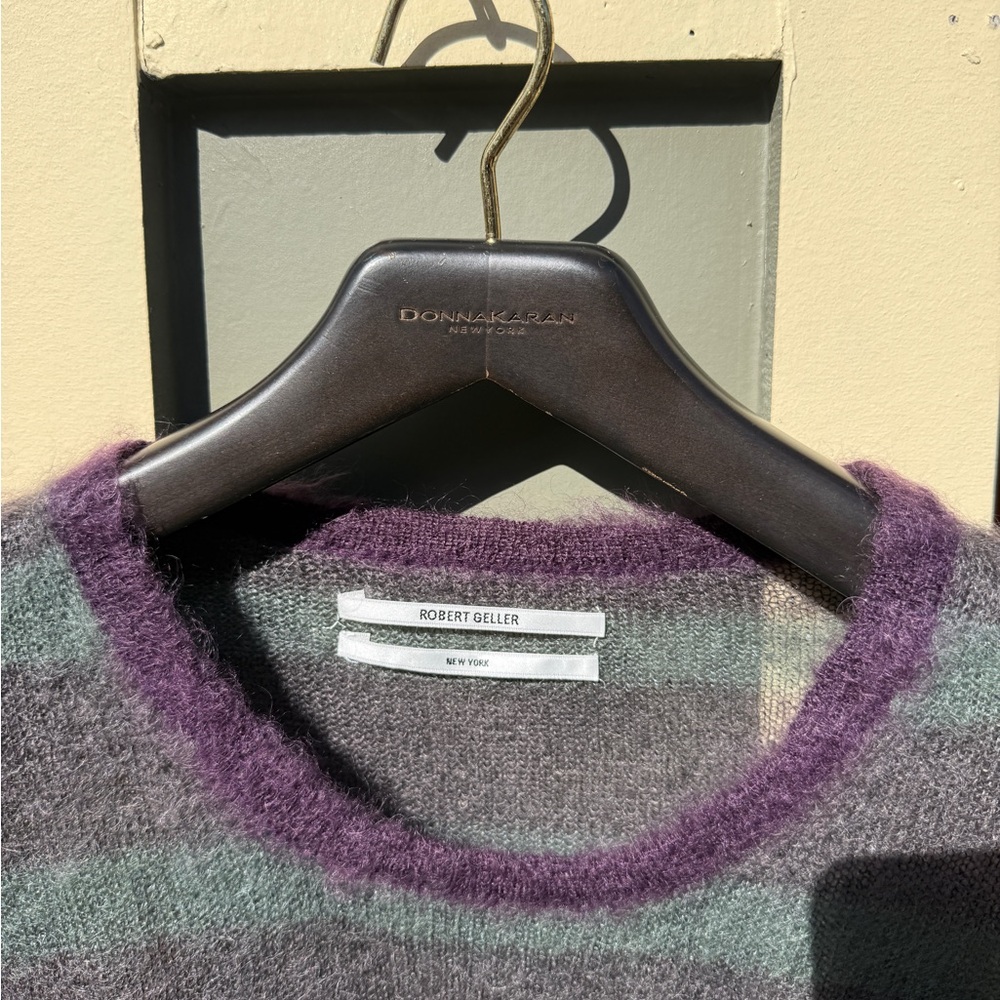 Robert Geller Men's Sweater - Purple and Gray